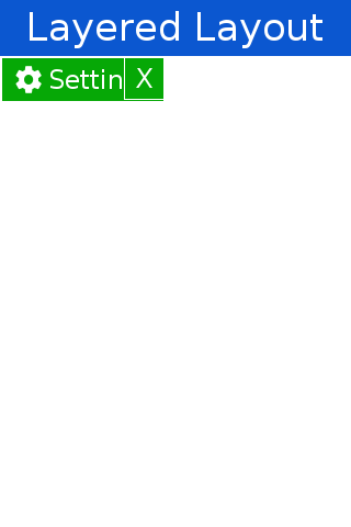 The X on this button was placed there using the layered layout code below
